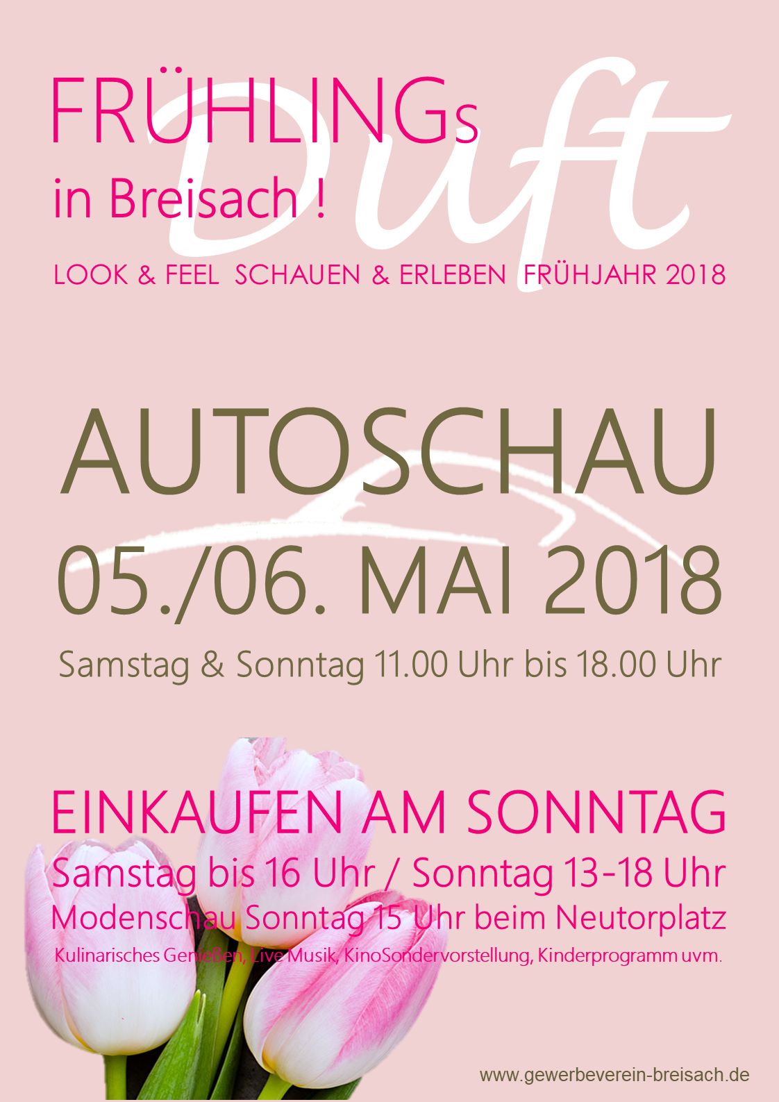 Frühlingsduft in Breisach am Rhein… Breisacher Autoschau und Verkaufsoffener Sonntag am 05.+06. Mai 18